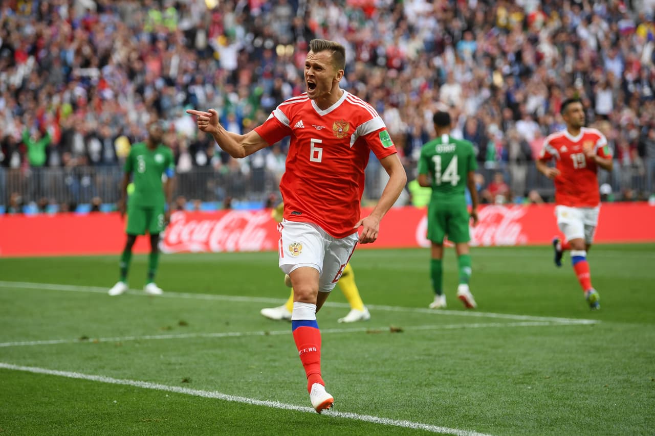 Rusia se convirtió en el segundo anfitrión que goleó a su rival al vencer 5-0 a Arabia Saudita en e Mundial de Rusia 2018 el 14 de junio.