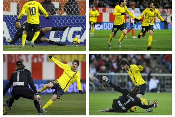 El Barcelona tiene otros grandes momentos en el Calderón, como el primer Triplete de Messi fuera del Camp Nou, en el partido de Copa del Rey del 2009, del cual salió ovacionado por la afición rival.