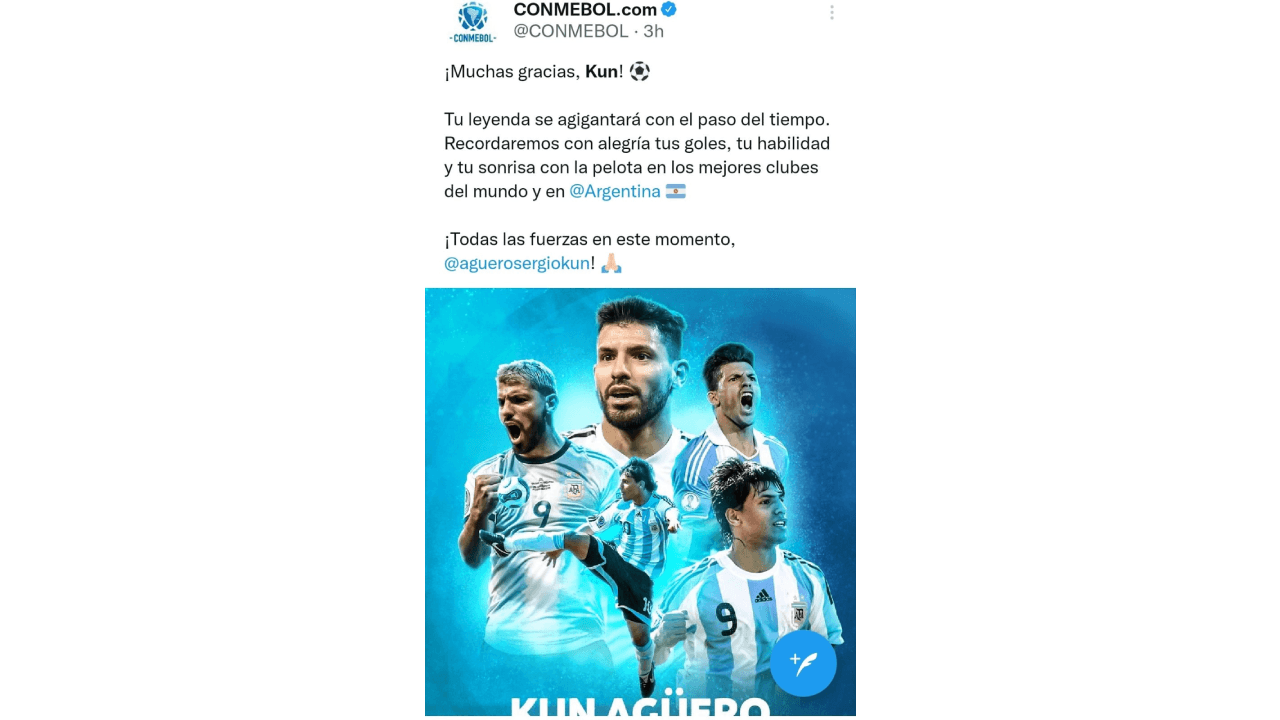 El mundo del futbol se despide de un grande, Sergio 'Kun' Agüero anunció su retiro de las canchas por problemas cardiacos, lo cual causó reacciones en redes. Compañeros de cancha, equipos y fanáticos, le dedicaron palabras, imágenes y videos por su gran trayectoria, su talento y, sobre todo, por su calidad. humana, ¡hasta luego, Kun!