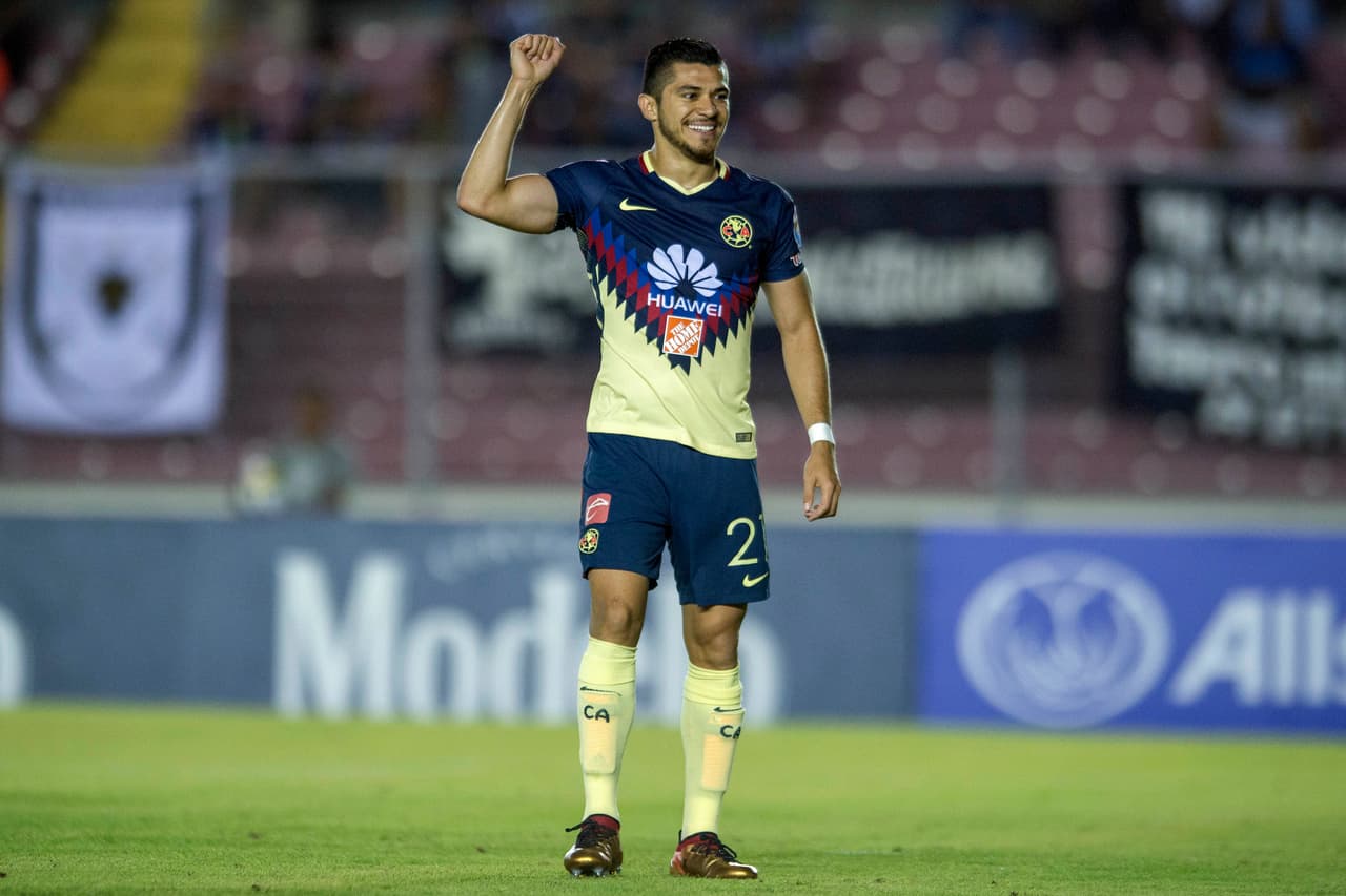 Action photo during the match Tauro FC (PAN) vs America (MEX), Corresponding to the second leg match quarter match of Scotiabank CONCACAF Champions League 2018, at Romel Fernandez Stadium. Foto de accion durante el partido Tauro FC (PAN) vs America (MEX), Correspondiente al partido de vuelta de los Cuartos de Final de la Liga de Campeones CONCACAF Scotiabank 2018, en el Estadio Romel Fernandez, en al foto: Henry Martin festejo 14/03/18/MEXSPORT/Victor Leon.