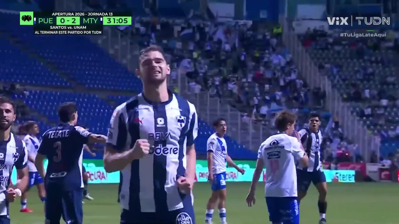 ¡El segundo de Rayados! Hugo Cuypers a media vuelta para el 0-2