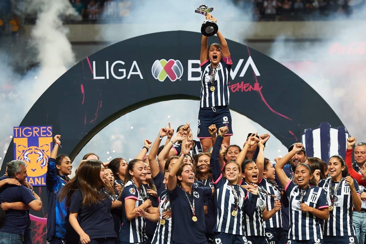 Monterrey Femenil se proclama campeón del Apertura 2019 y así lo celebran.