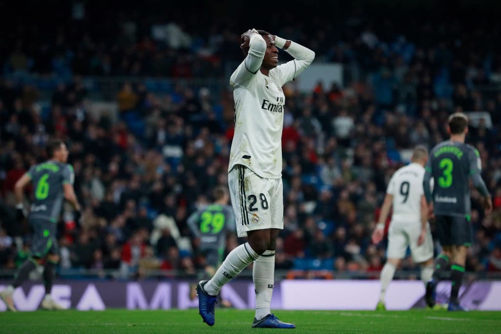 El brasileño Vinicius no pudo convertir, sin embargo, fue el mejor de la cancha en el Real Madrid.