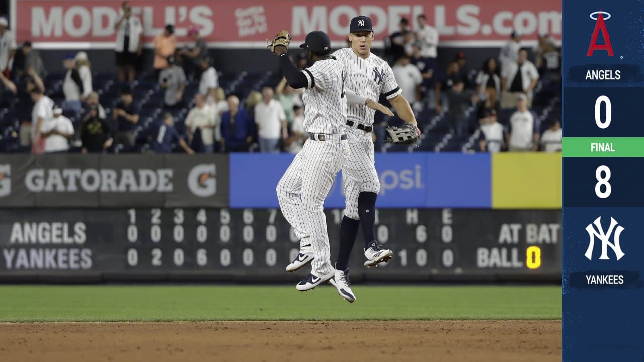 Yanquis aplastan a los Angels para llegar a 99 victorias en 2019