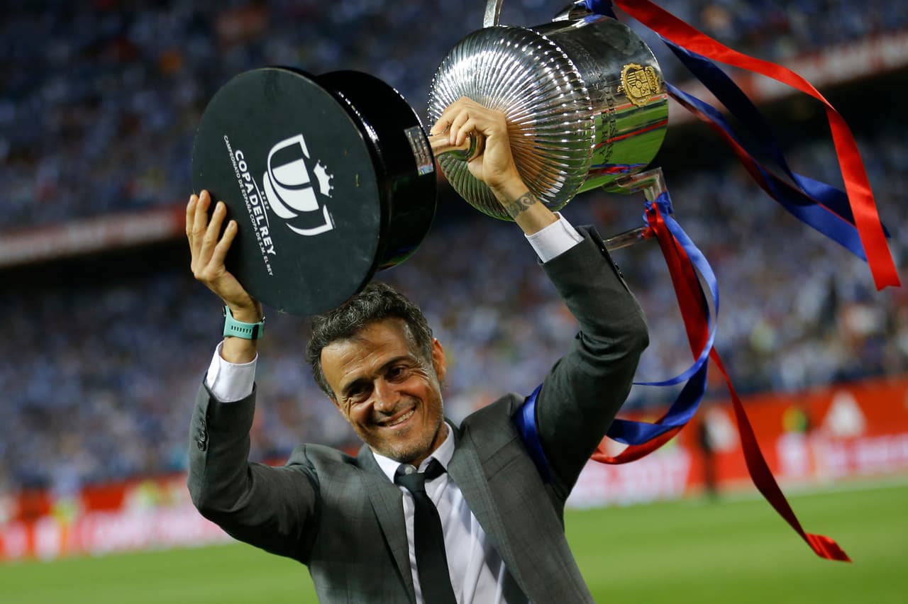 Luis Enrique, extécnico del Barcelona de España, ganador de la Copa del Rey.