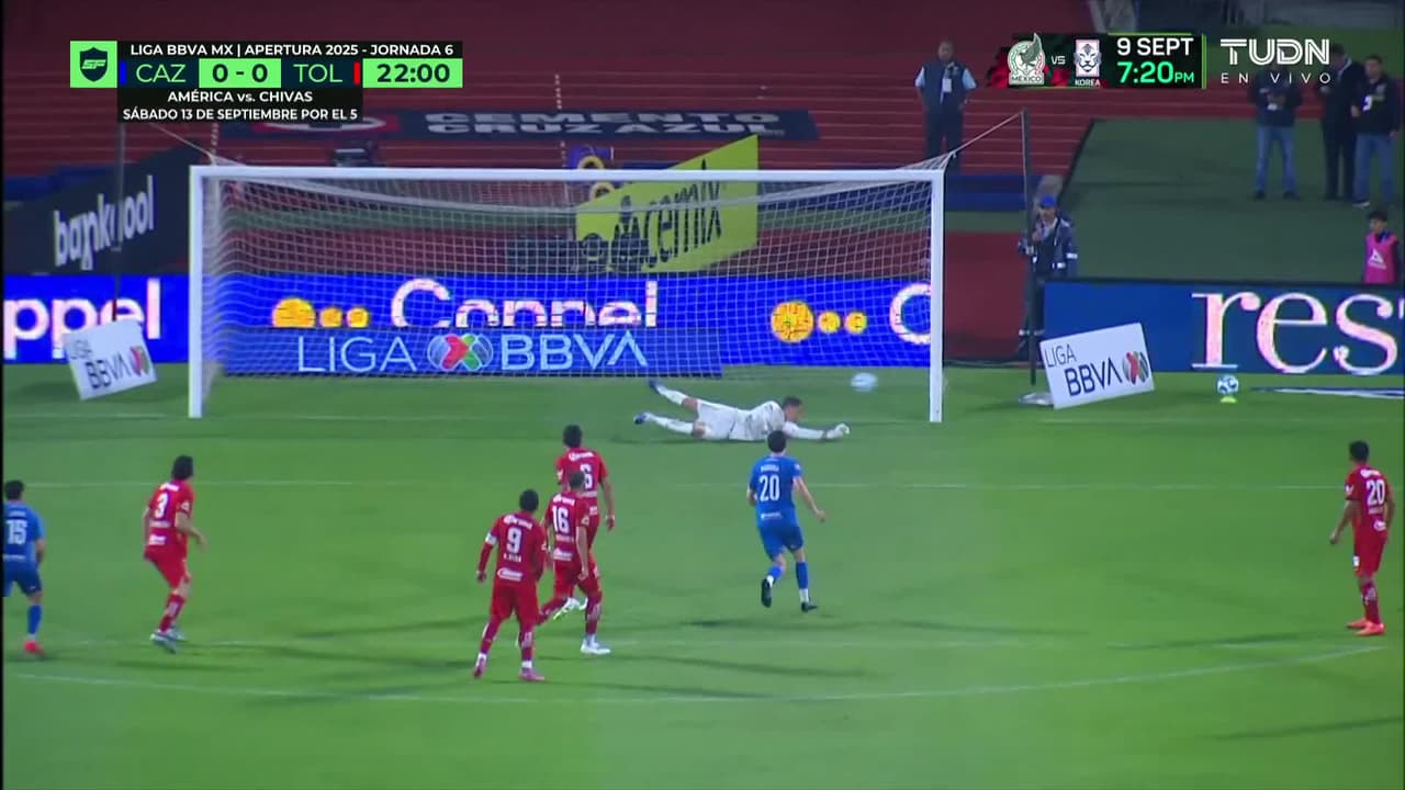 ¡Milagro en el área! El poste salva al Toluca y evita el gol de Rivero