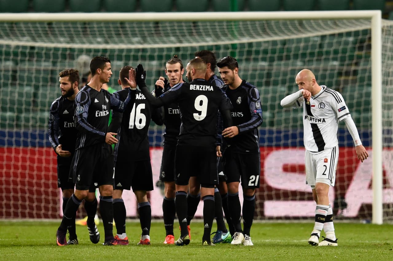 El equipo dirigido por Zidane dio una muestra de superioridad al vencer 5-1 al Legia Varsovia y de a poco se aseguraba su paso a la siguiente ronda.