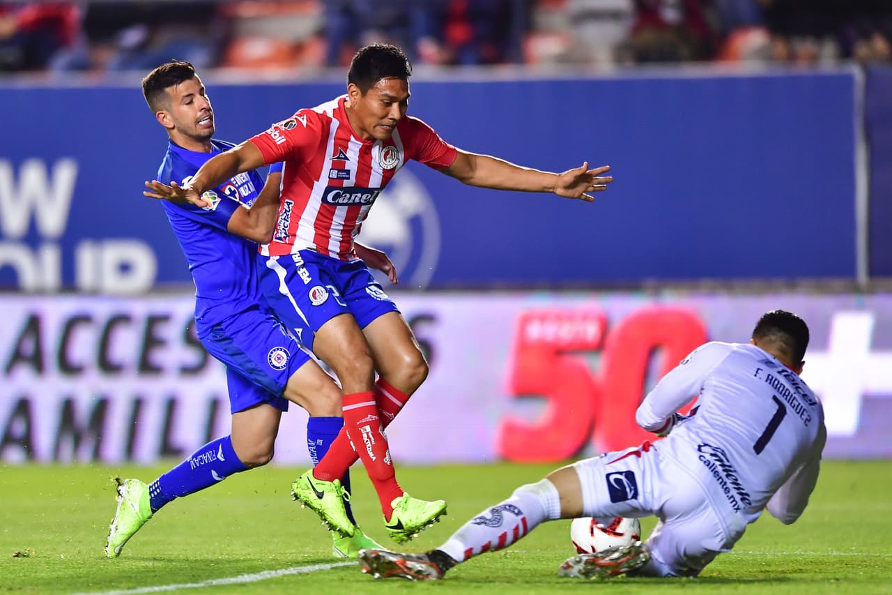 Con goles de Luis Reyes y Germán Berterame, Atlético San Luis gana y manda a Cruz Azul al fondo de la tabla.
