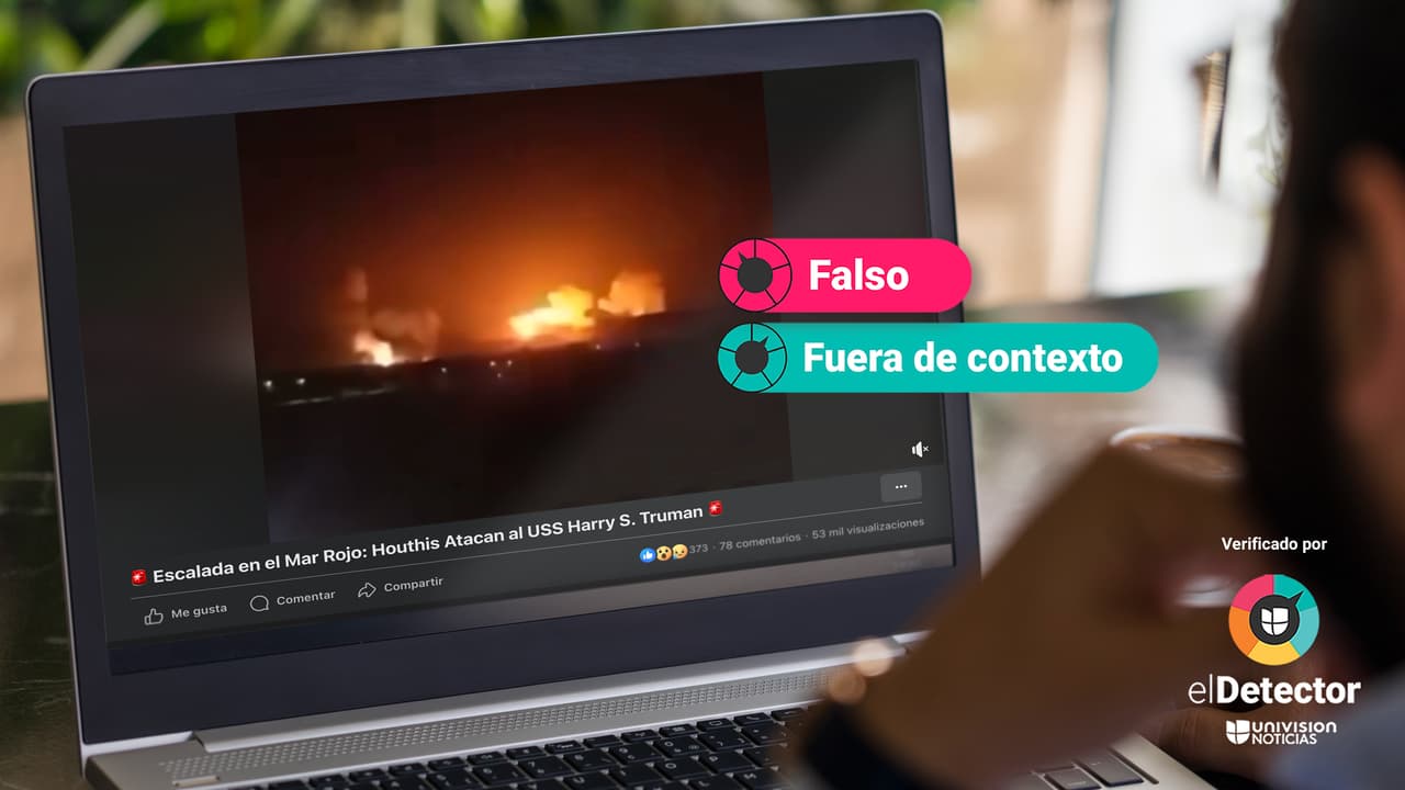 Ese video NO muestra un ataque de los hutíes a un portaviones estadounidense en marzo de 2025: las imágenes son de 2024