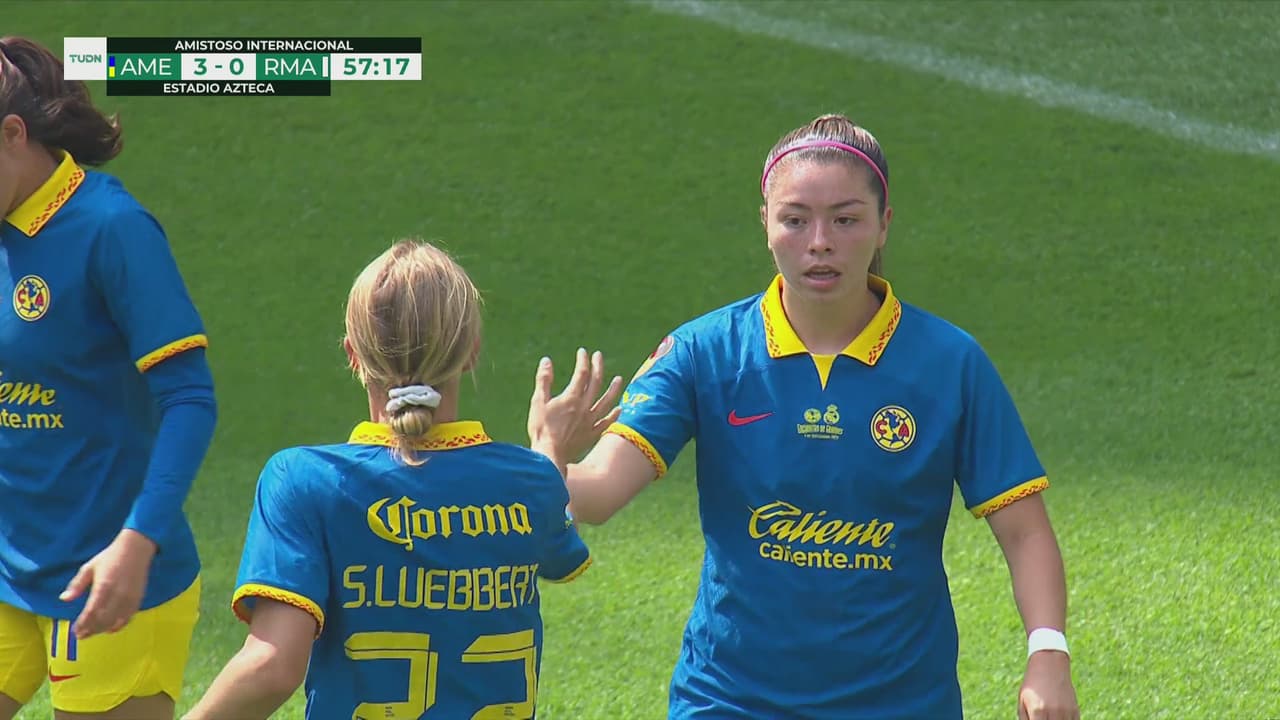 ¡Apareció la killer! Martínez empuja la esférica para el 3-0 de América