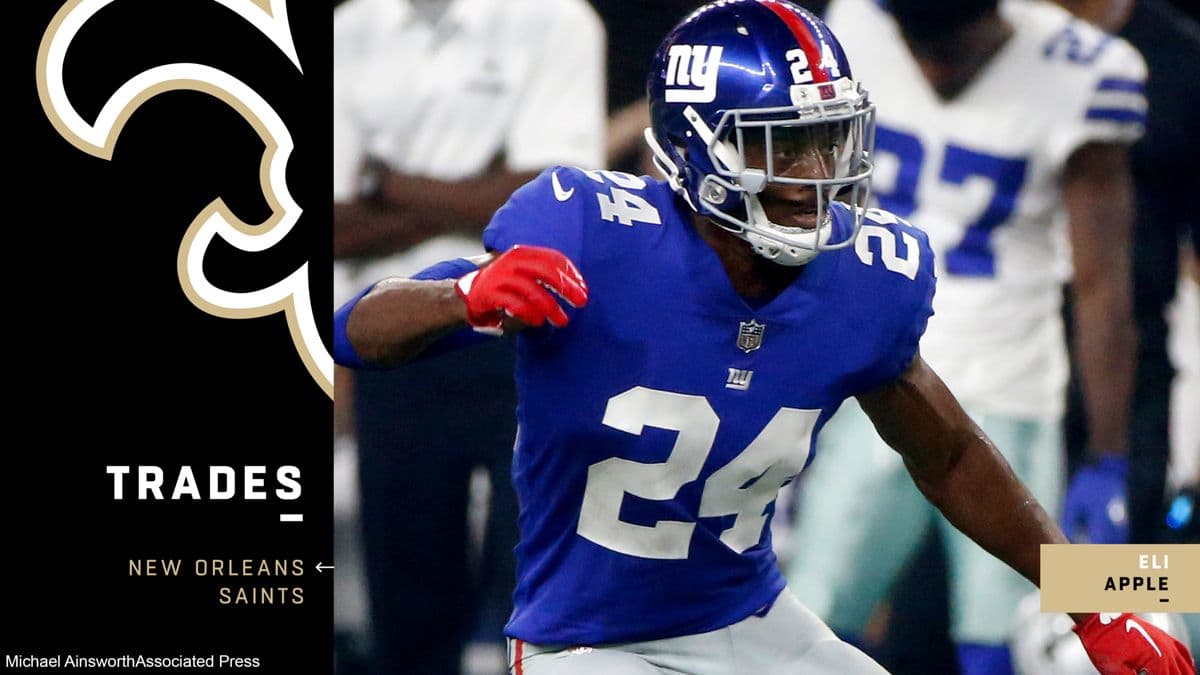 El esquinero Eli Apple deja a los Giants para sumarse a la secundaria de los Saints.