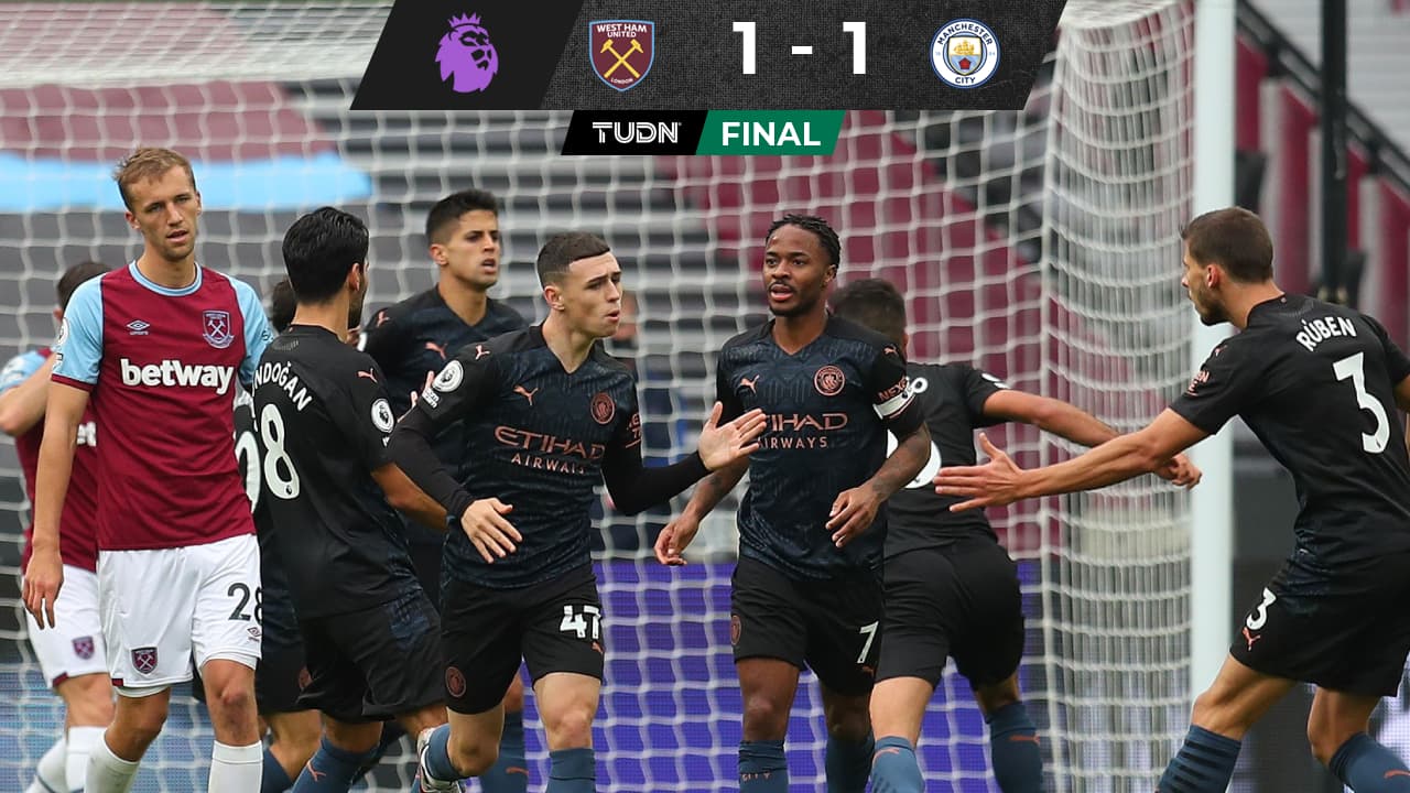 City pudo ganar al 93', pero se conforma con empate ante West Ham