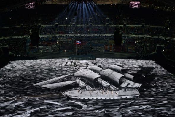 Época de Pedro el Grande con navíos por el Báltico.