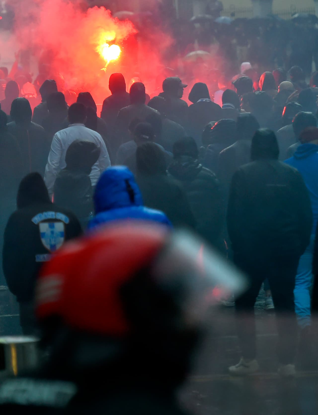 Los franceses llegaron a España para apoyar al Marsella, que ganó en su partido de ida en Francia.