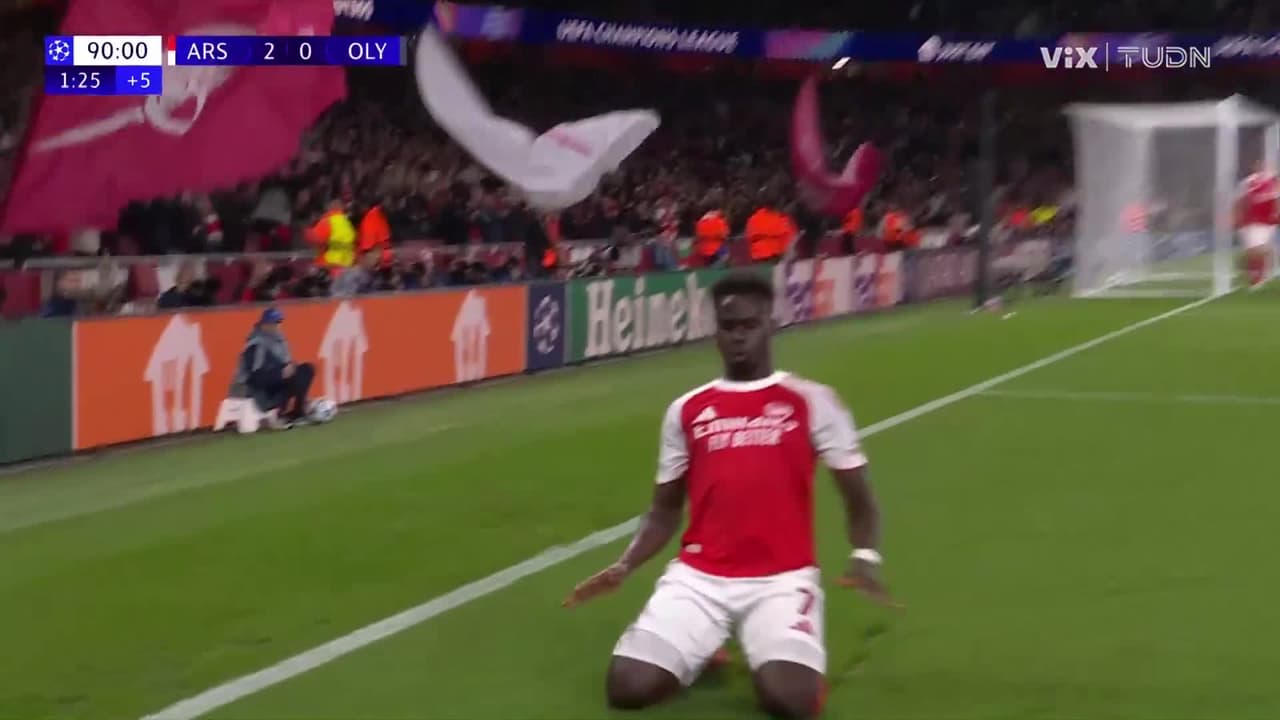 ¡Cañonazo letal! Bukayo Saka pone el gol del Arsenal