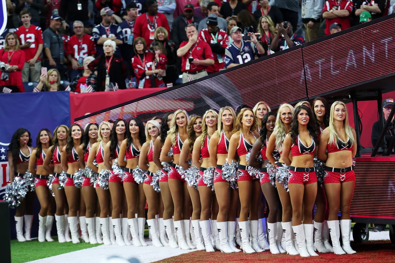 HOUSTON, TX - FEBRUARY 05: Cheerleaders perform prior to Super Bowl 51 at NRG Stadium on February 5, 2017 in Houston, Texas. (Photo by Tom Pennington/Getty Images)