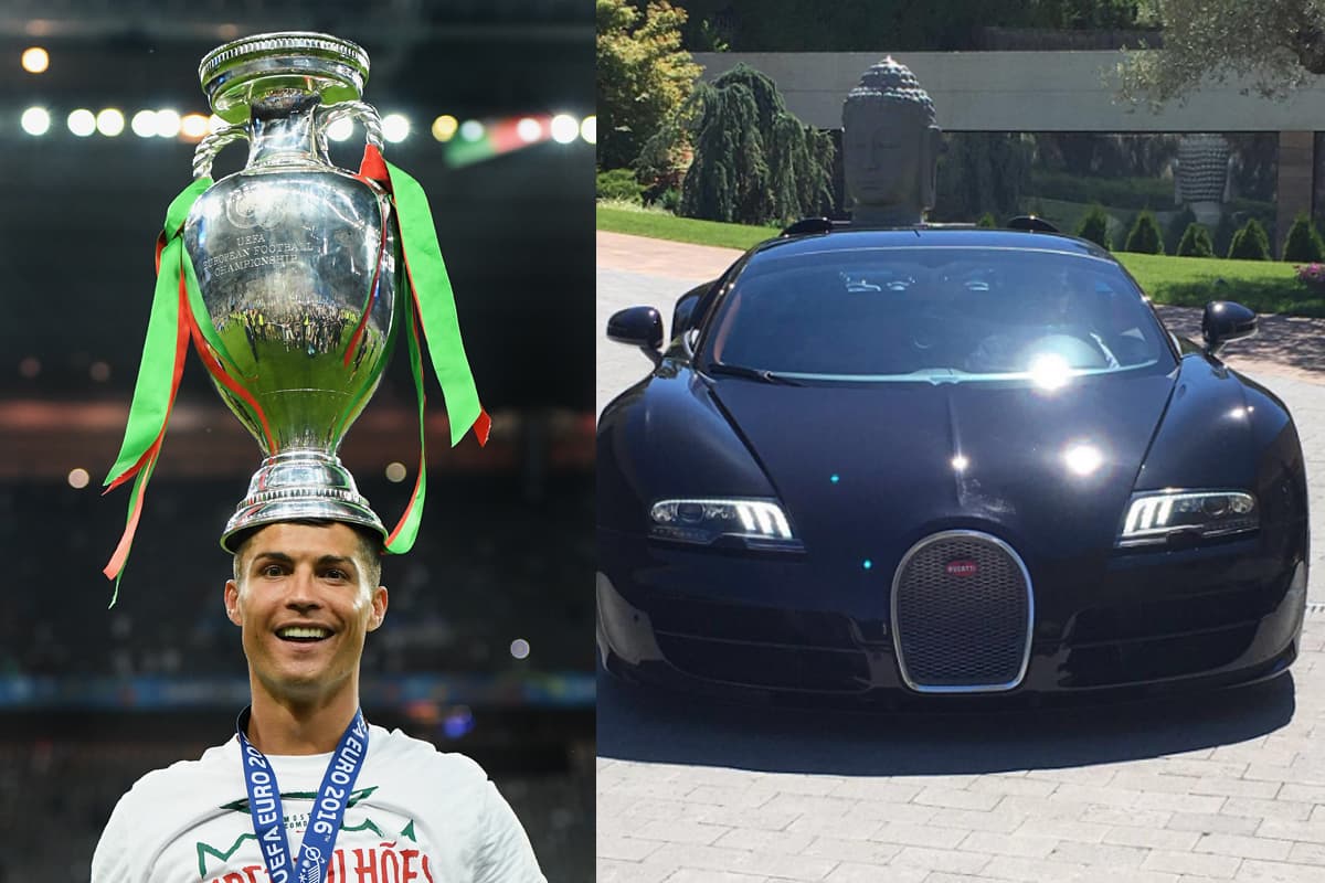 Tras haberse coronado en la Eurocopa 2016 y desde sus vacaciones en las playas de Ibiza, CR7 publicó una imagen de su Bugatti Veyron Vitesse, un vehículo deportivo capaz de entregar 1200 HP y alcanzar una velocidad máxima de 255 mph. Nada mal. ¿Su valor? Por encima de los 2 millones de dólares.