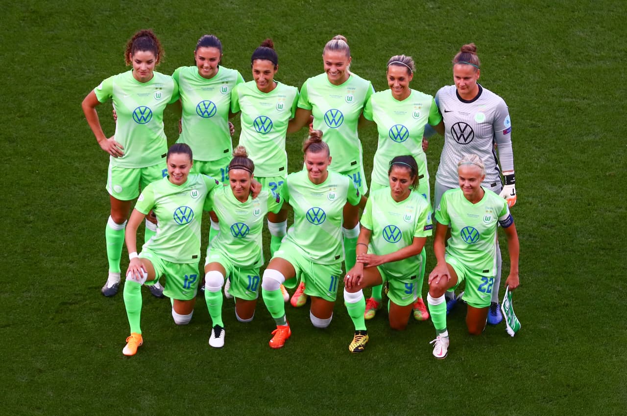 Las jugadores del Wolfsburg.