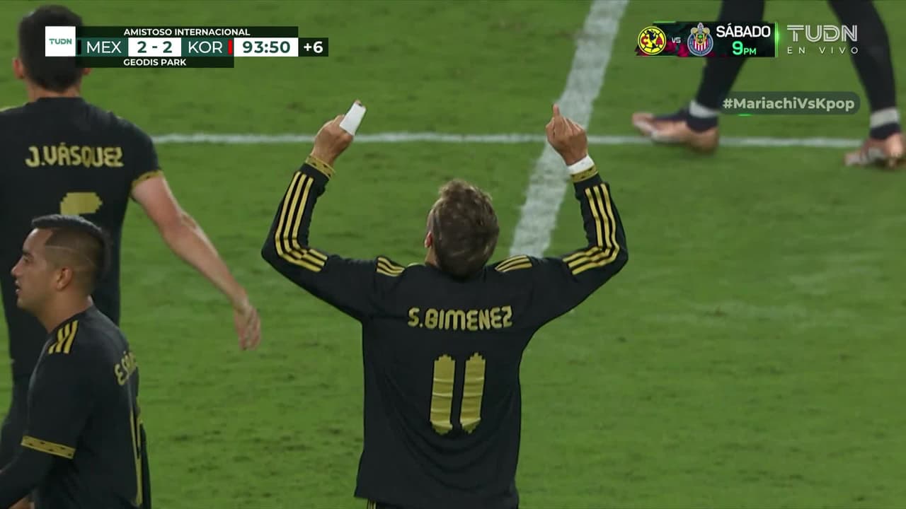 ¡Mega golazo de Santiago Giménez empata el partido a Corea!