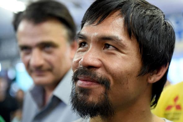 PAcquiao se vio muy tranquilo, parecía disfrutar la atención.