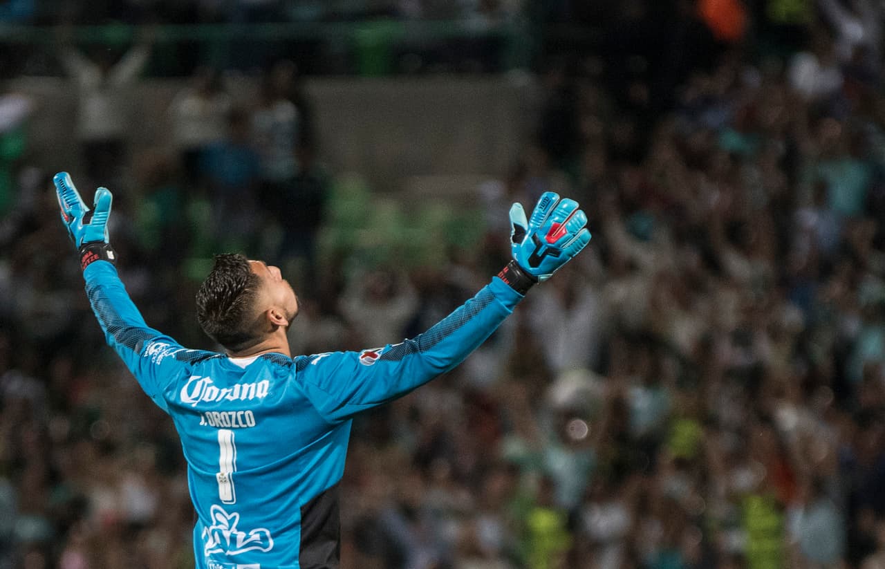Action photo during the match Santos vs Leon, Corresponding to Day 6 of the League BBVA Bancomer MX Cup of the Closing Tournament 2018, at Corona Stadium. Foto de accion durante el partido Santos vs Leon, Correspondiente a la Jornada 7 de la Liga BBVA Bancomer MX del Torneo Clausura 2018, en el Estadio Corona, en la foto: Jonathan Orozco 14/02/2018/MEXSPORT/Enrique Terrazas.