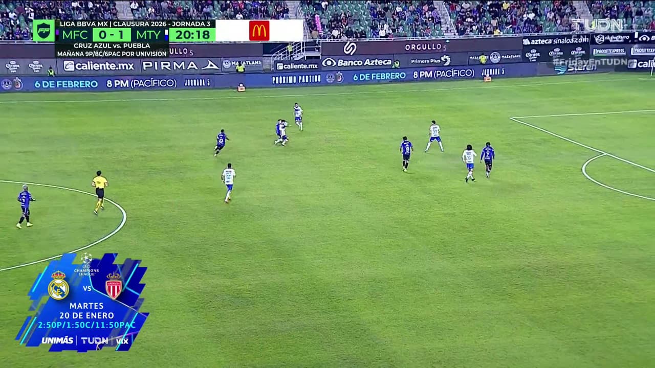 ¡GOL!  anota para Monterrey. Jorge Rodríguez