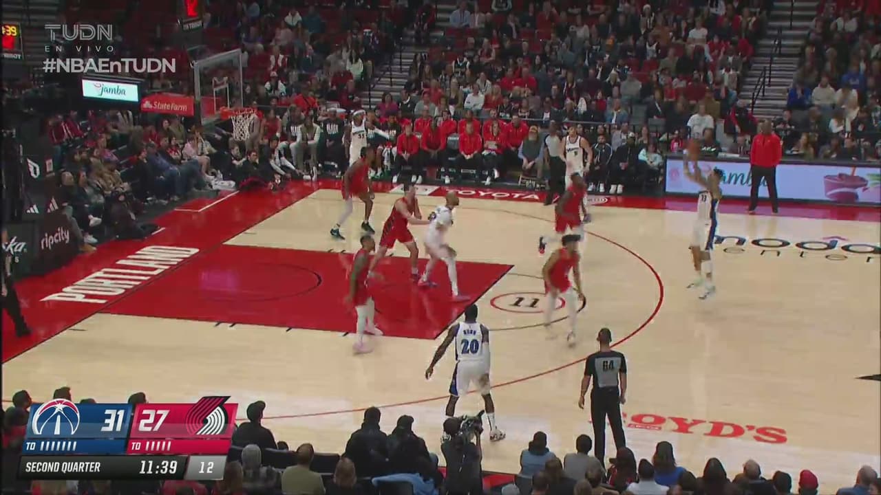 ¡Bombazo! Kyle Kuzma le da otros tres puntos a Washington Wizards