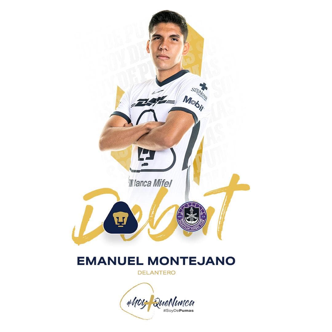 Pumas debuta al canterano Emanuel Montejano, tras lesión de Dinenno