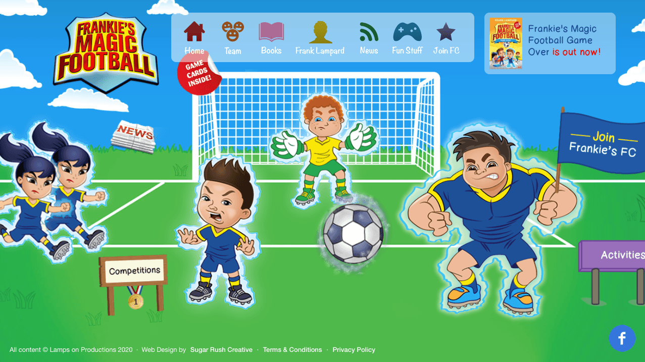 Incluso tiene un 
<a href="https://www.frankiesmagicfootball.co.uk/" target="_blank">portal</a> con noticias, juegos e información relevante a sus libros.