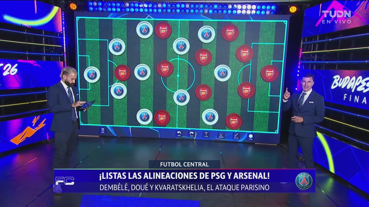 Listas las alineaciones del PSG y Arsenal para la Final de la Champions League