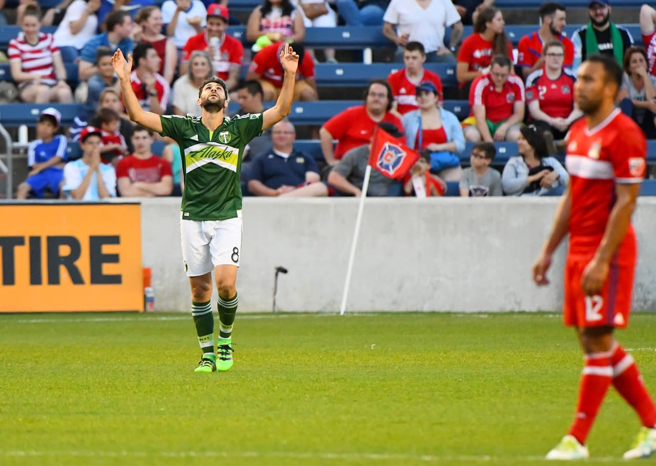 Diego Valeri celebrando su gol ante Chicago Fire