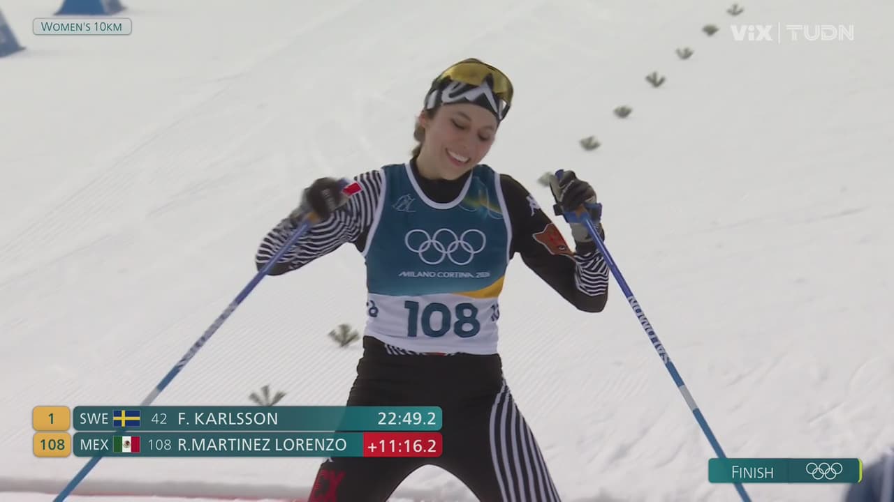 ¡Épico! ¡Así llegó Regina Martínez a la meta en Milano Cortina 2026!
