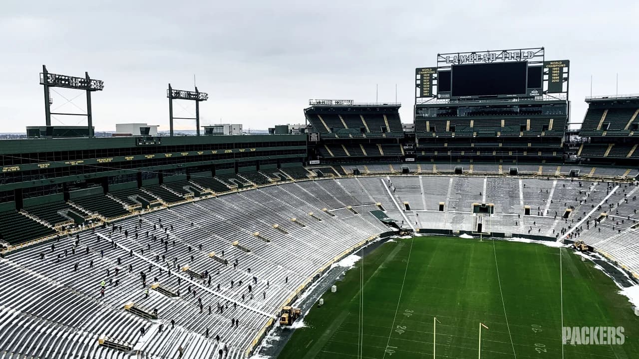 Así lució esta mañana Lambeau Field dias antes del juego entre Packers y Seahawks.