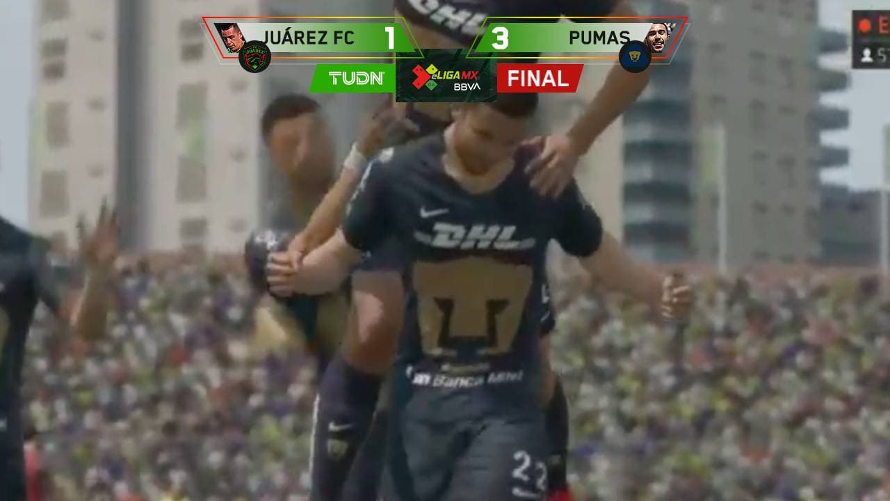 Pumas fue contundente y sumó su segundo triunfo en la eLiga MX