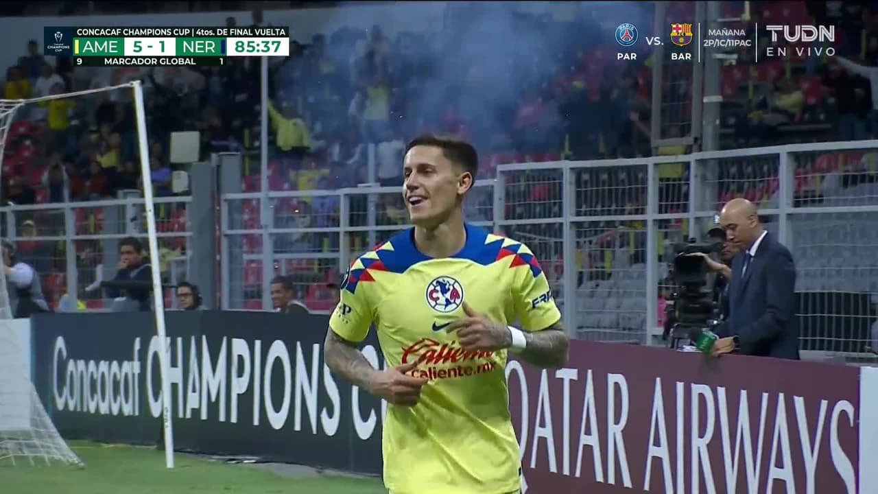 ¡GOL!  anota para América. Brian Rodríguez