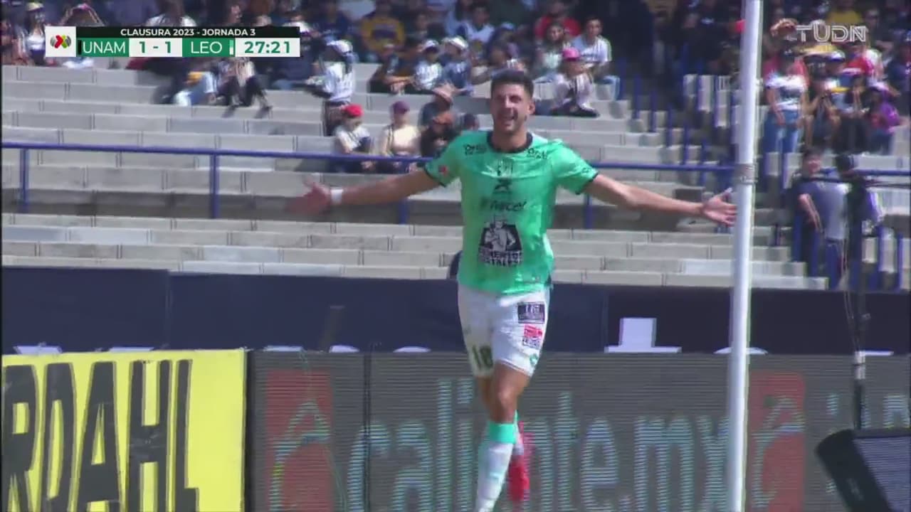 ¡De lujo! Di Yorio mete el ‘taquito’ para el empate 1-1 de León