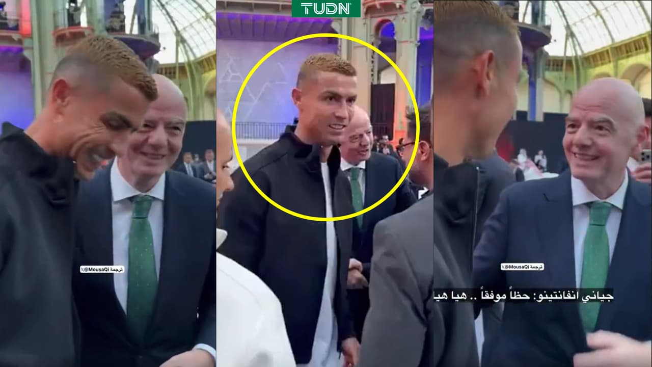 La viral reacción de Cristiano Ronaldo tras saludar a Gianni Infantino