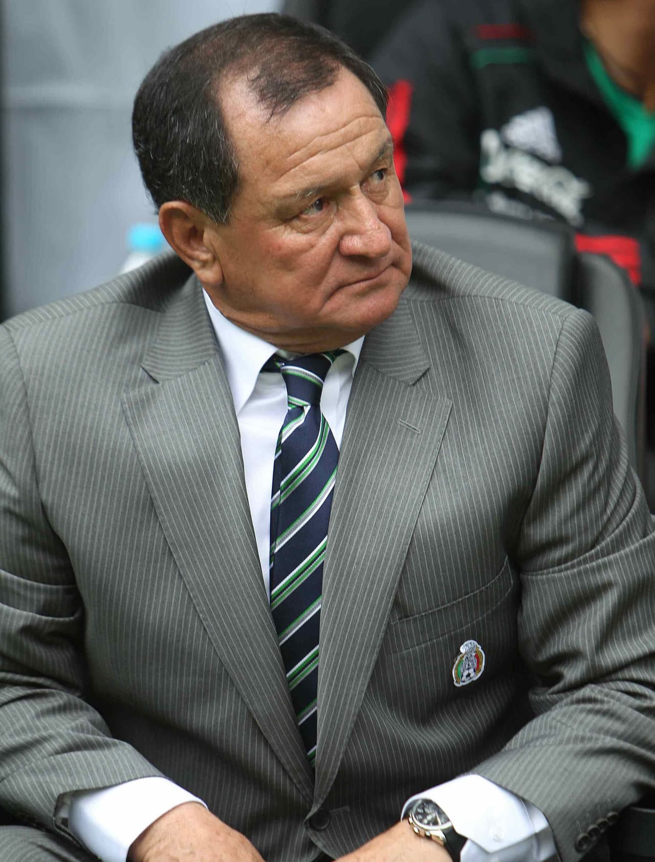 Enrique Meza (2010).- Tras el Mundial de Sudáfrica 2010 y el fin de la segunda etapa de Javier Aguirre, Enrique Meza recibió un homenaje y fue D.T. interino de México por un partido ante el flamanete campeón mundial España.