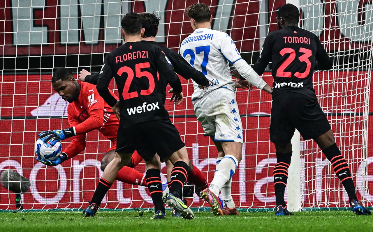 El Milan derrotó al Empoli por 1-0 gracias a un tanto de Kalulu y se mantiene como líder de la Serie A.