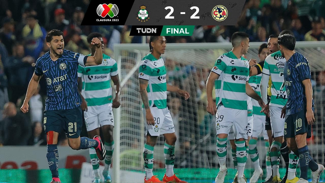 Santos vs. América RESUMEN partido por la Liga MX: Las Águilas rescatan el empate