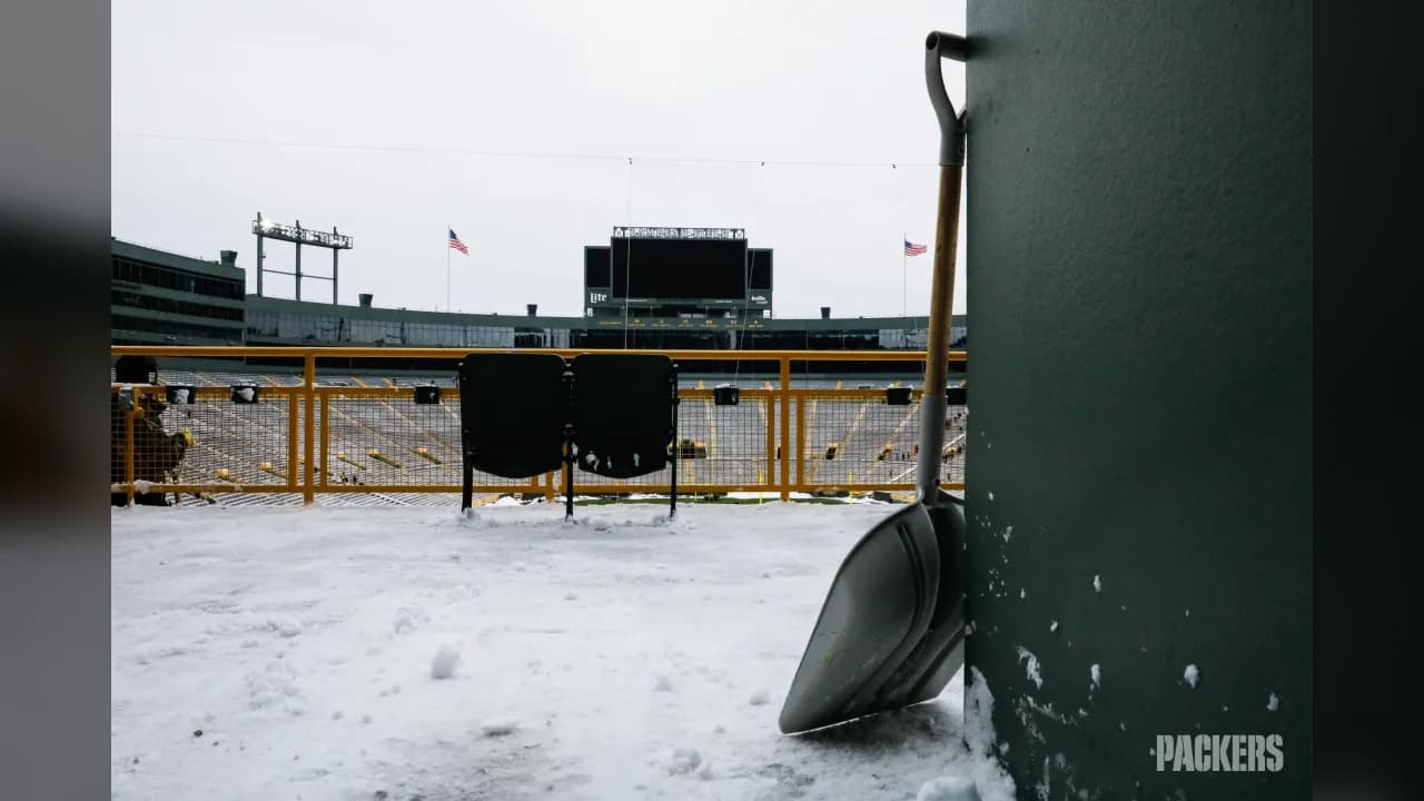 Así lució esta mañana Lambeau Field dias antes del juego entre Packers y Seahawks.