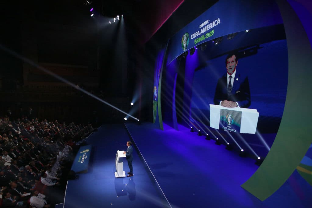Esta panorámica da una mejor idea del escenario en el que se llevó a cabo el evento que calienta la Copa América 2019, que se disputará en Brasil.