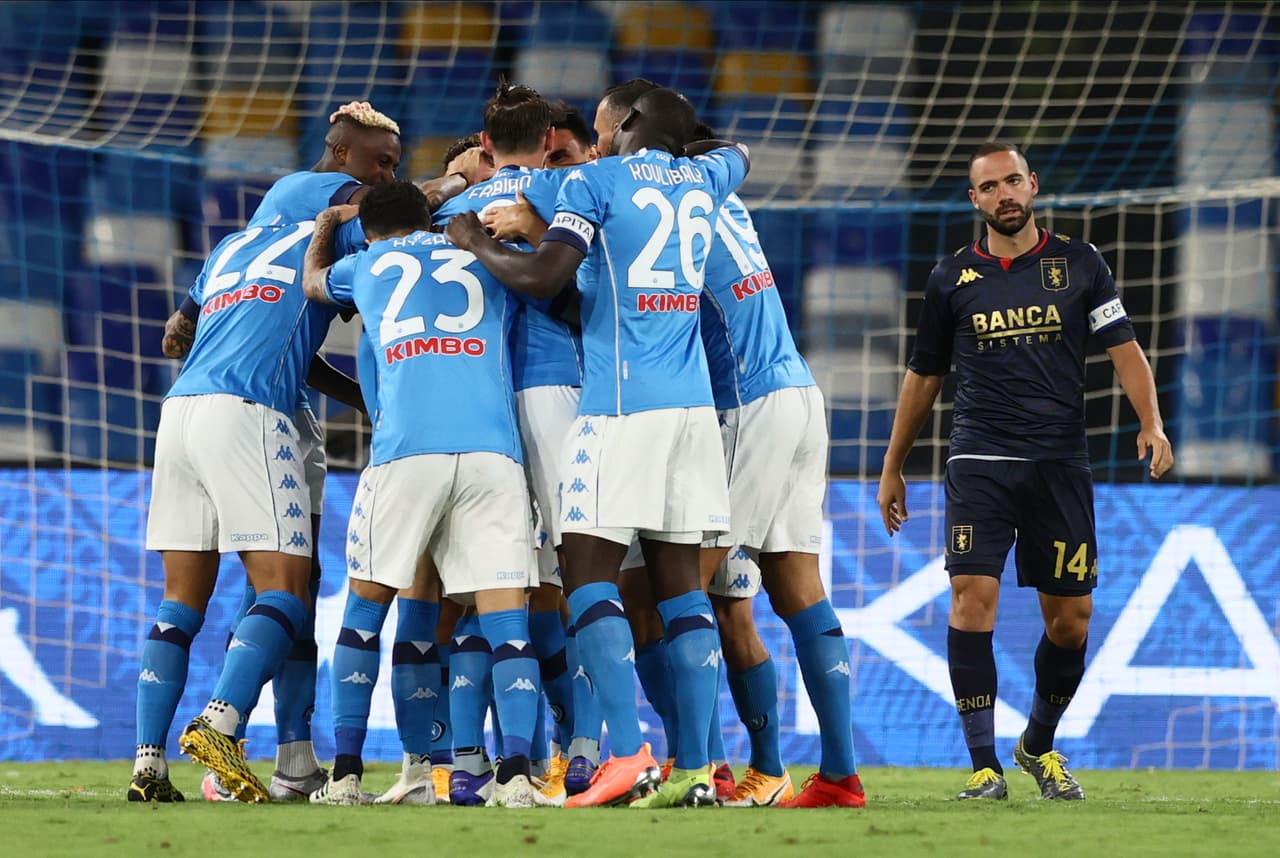 Seis goles le anota el Napoli al Genoa, Hirving Lozano abrió el marcador e hizo doblete en el partido, el resto de los goles fueron por parte de Zielinski, Mertens, Elmas y Politano.