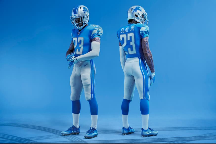 Los Detroit Lions revelaron sus nuevos uniformes para la temporada 2017.