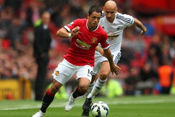 Javier Hernández jugó 45 minutos en la derrota del Manchester United 2-1 ante Swansea City.