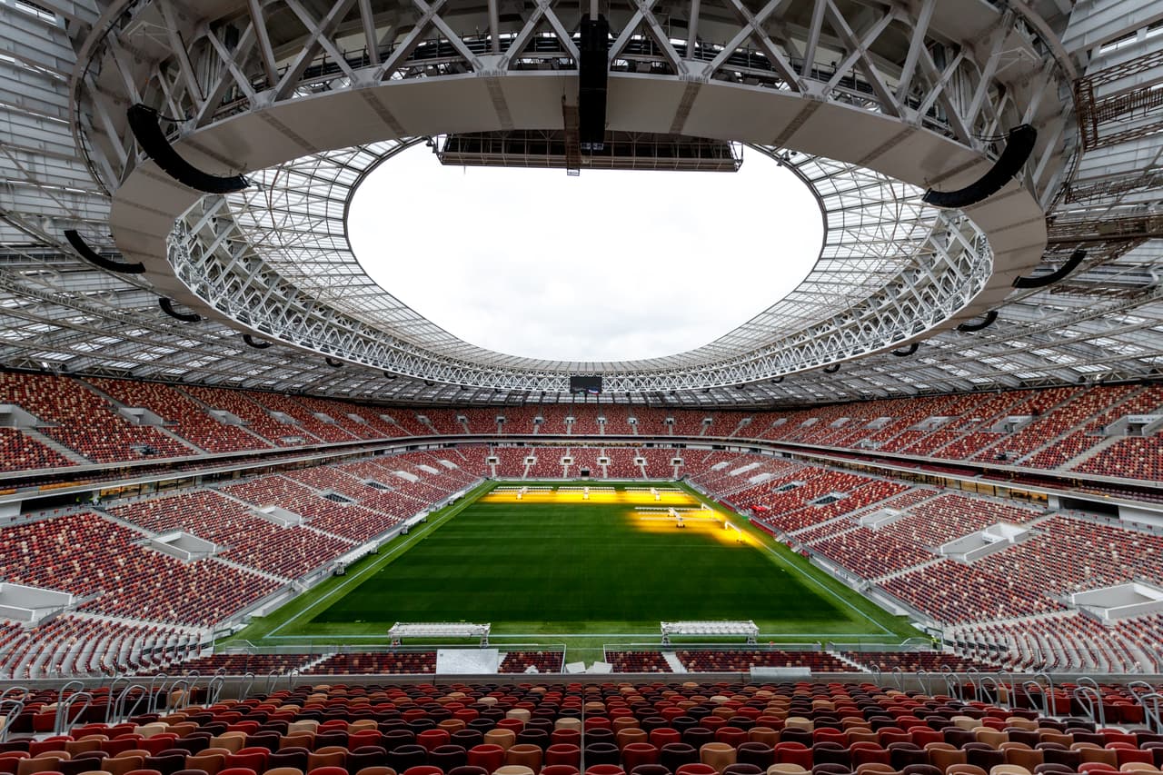 El estadio Luzhniki está listo para albergar unas 80 mil personas. Recibirá el partido inaugural.