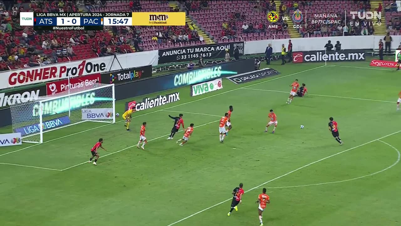 ¡GOL!  anota para Atlas. Jeremy Márquez