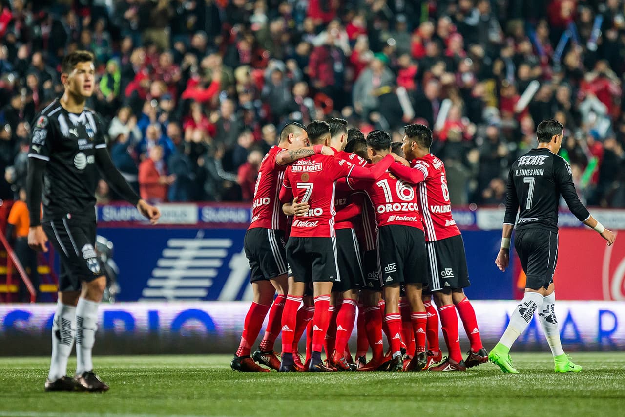Tijuana festeja uno de los dos goles que le hizo a Monterrey.
