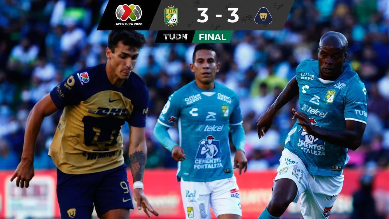 Y con 10... Pumas se desinfla, deja ir tres de ventaja y León empata