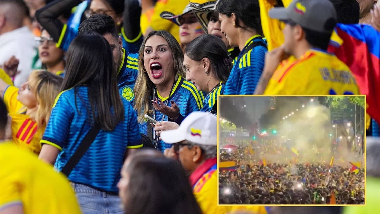 Fans de Colombia celebraron en el Ángel de la Independencia triunfo sobre Uzbekistán